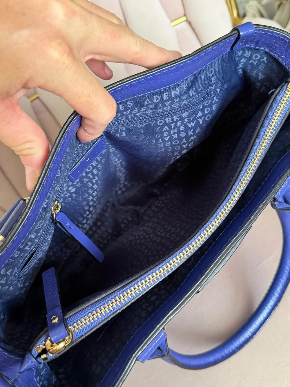 Kate Spade ♠️ Wellesley Quinn Blue Leather Satchel 💙